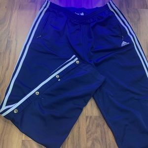 Vintage Y2K 90s Adidas Snap Up Button Navy Track Pants